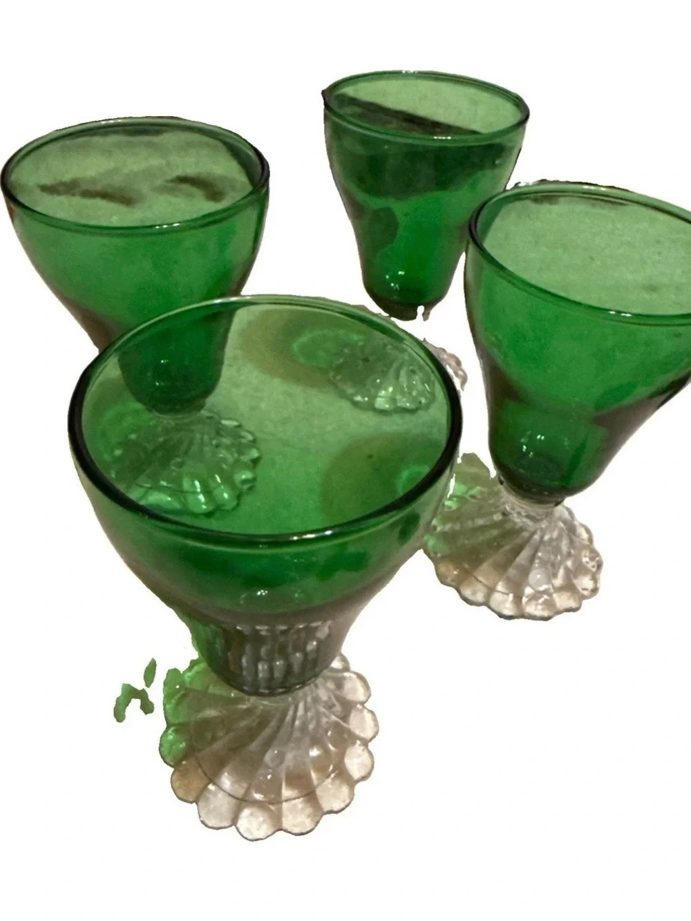 Anchor Hocking Emerald Green Footed Goblets - Set of 4